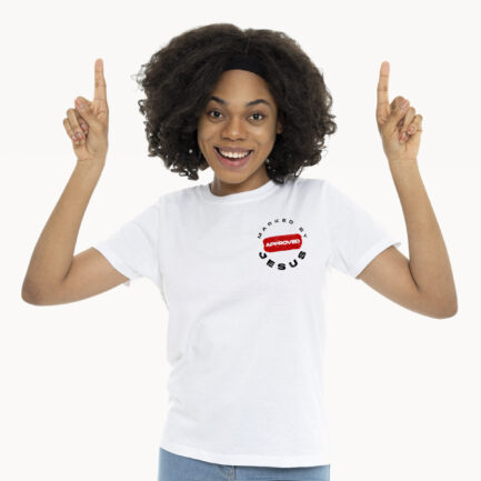 Crew neck short-sleeved tshirt double print-White