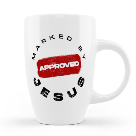 Tall white coffee mug